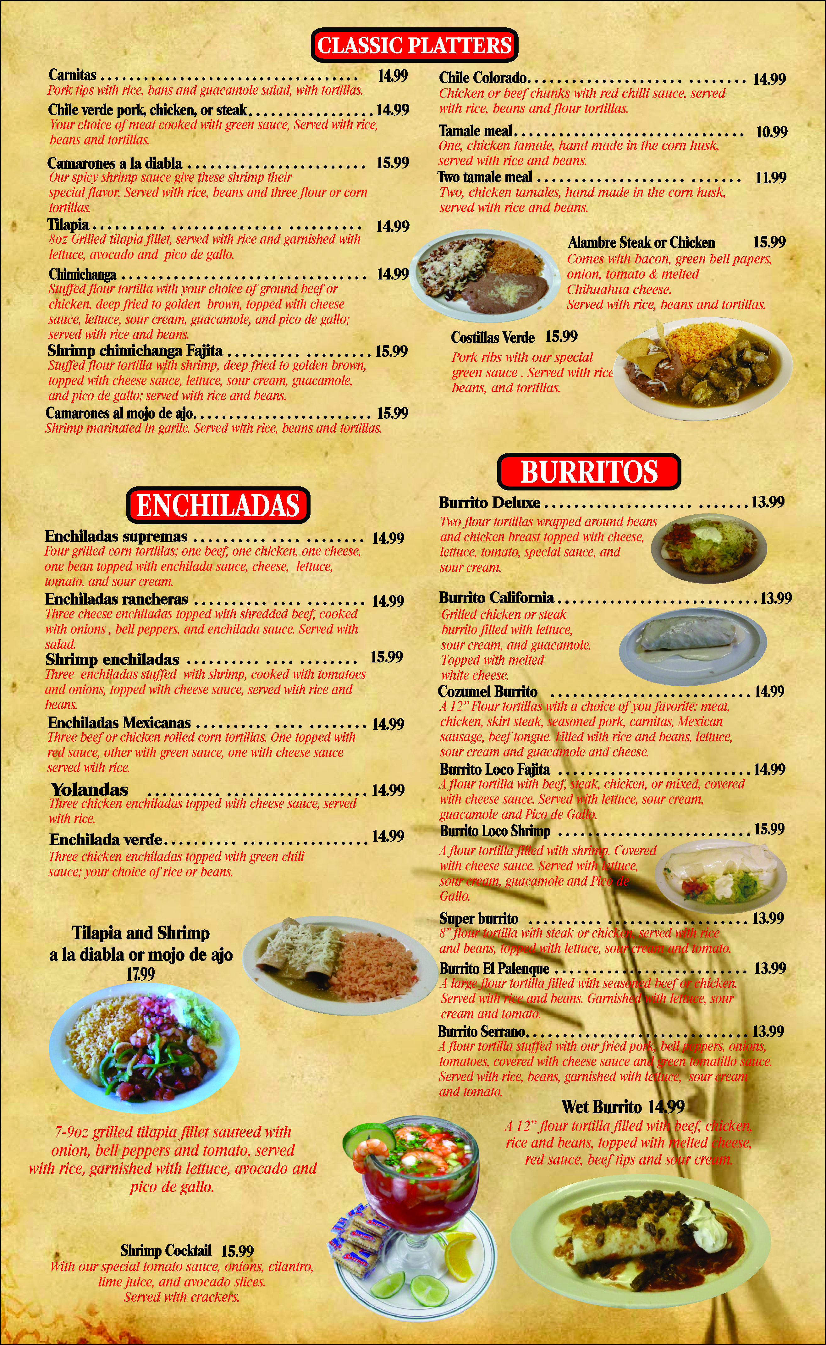 Classic Platters & Burritos